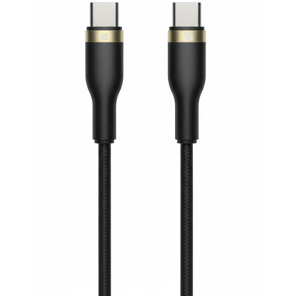 Cable A'Gold Pro+ CB114 Turbo USB-C a USB-C 60W 1 Metro - Negro