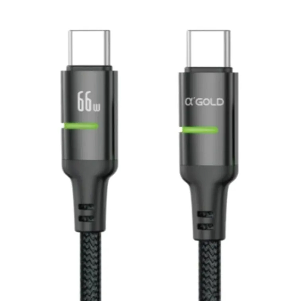 Cable A'Gold Pro CB17 Turbo USB-C A USB-C 66W 1M - Black