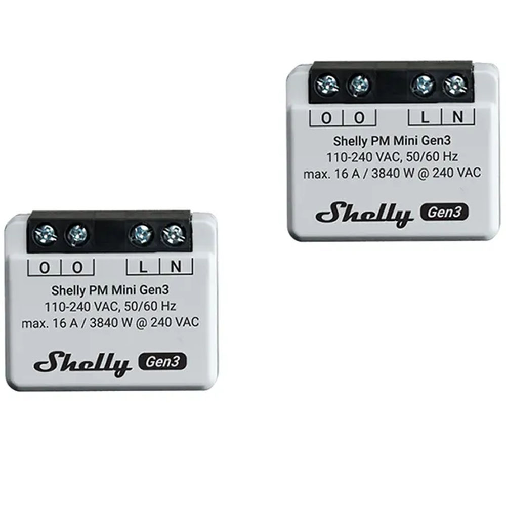 Interruptor Smart Shelly PM Mini Gen3 X2 FG3800235261620