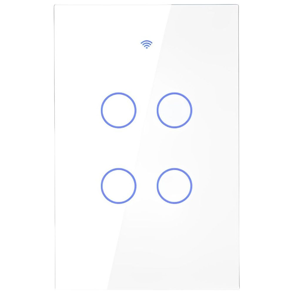 Interruptor Smart Touch Moes WS-US4-RFW-N Wi-Fi/RF/Alexa - White