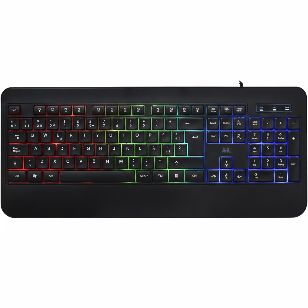 Teclado Mtek KB-7701LR Portugues - Negro (Caja Fea)