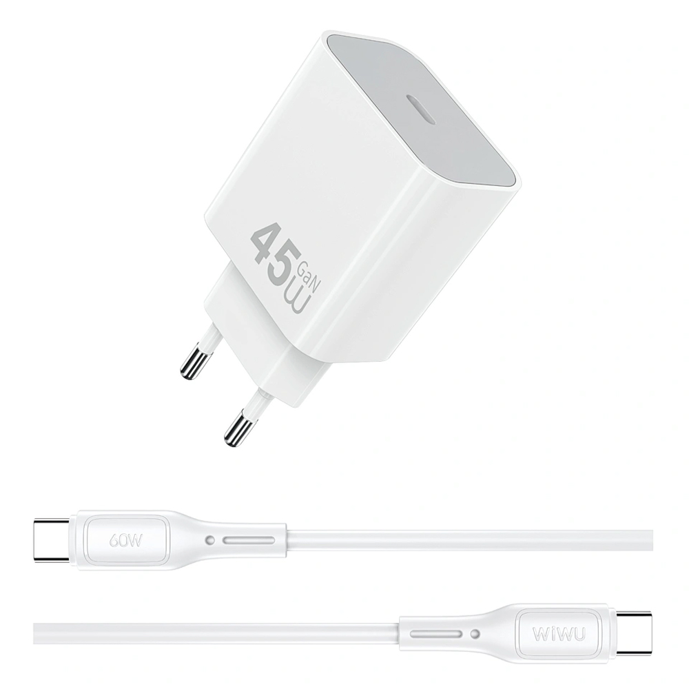Cabezal de Carga Wiwu WI-G024 Essen USB-C C/CABLE USB-C 45W - White