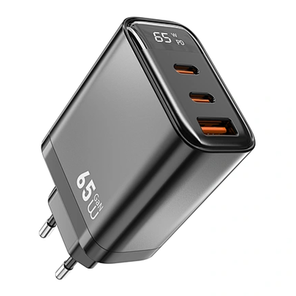 Cabezal de Carga Wiwu WI-GO12 Firefly USB-A/USBC 65W - Black