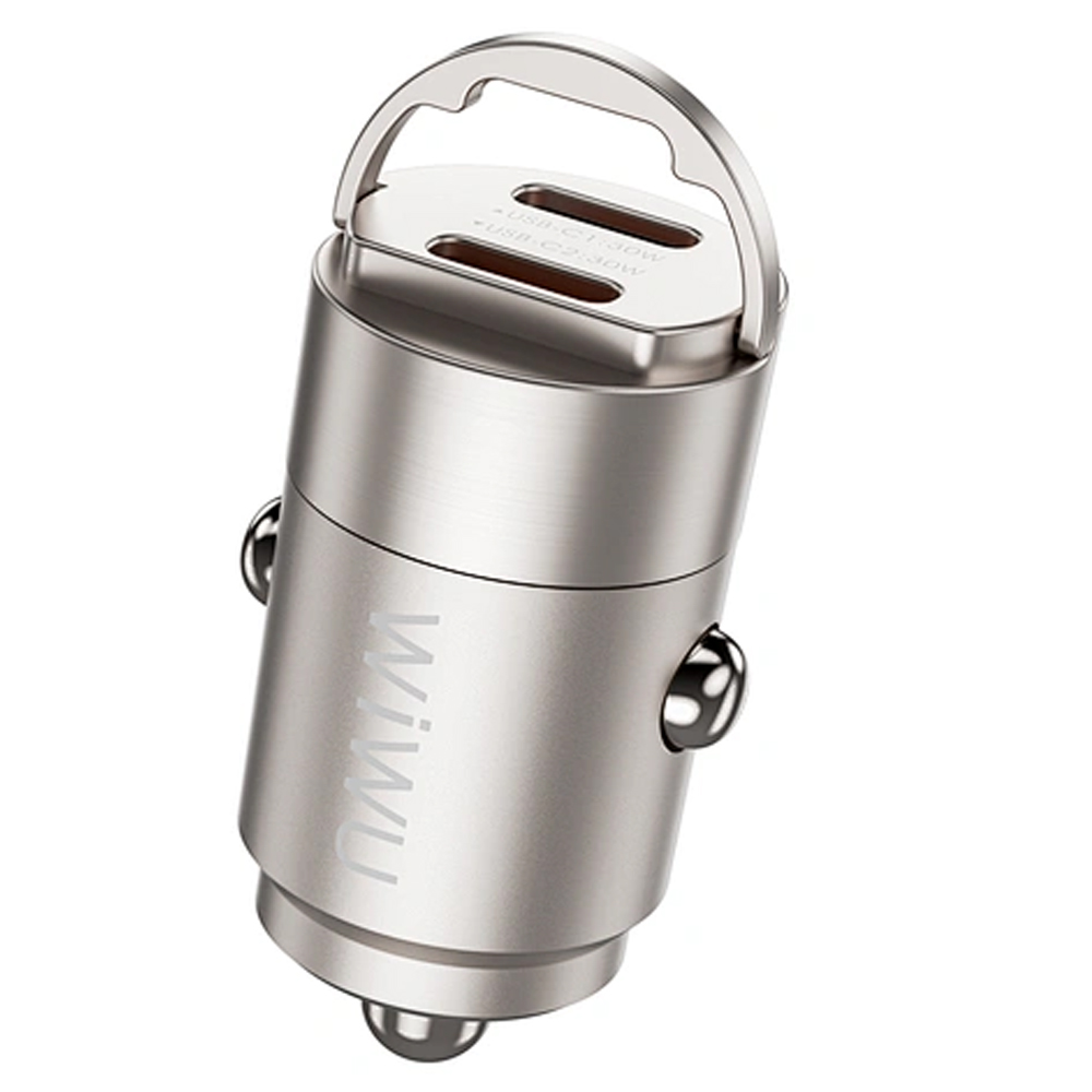 Cargador Vehicular Wiwu Nano WI-QC029 USB-C/USB-C 30W - Titanium