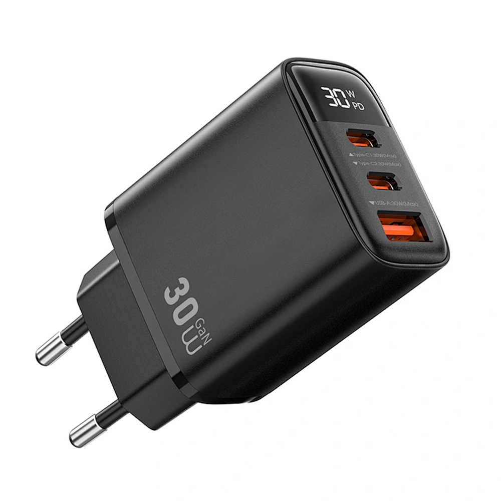 Cabezal de Carga Wiwu WI-G010 Firefly USB-A/USB-C 30W - Black