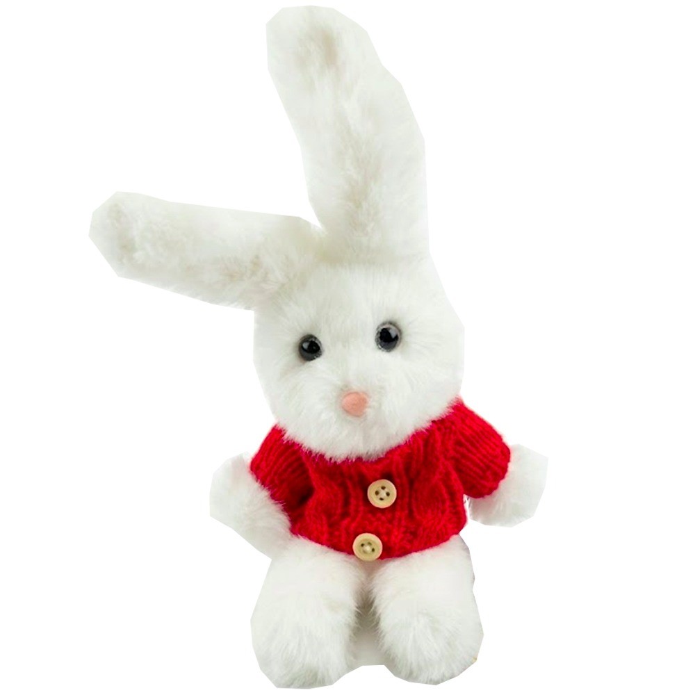 Peluche conejo MZ-318  18CM Con Sueter Rojo