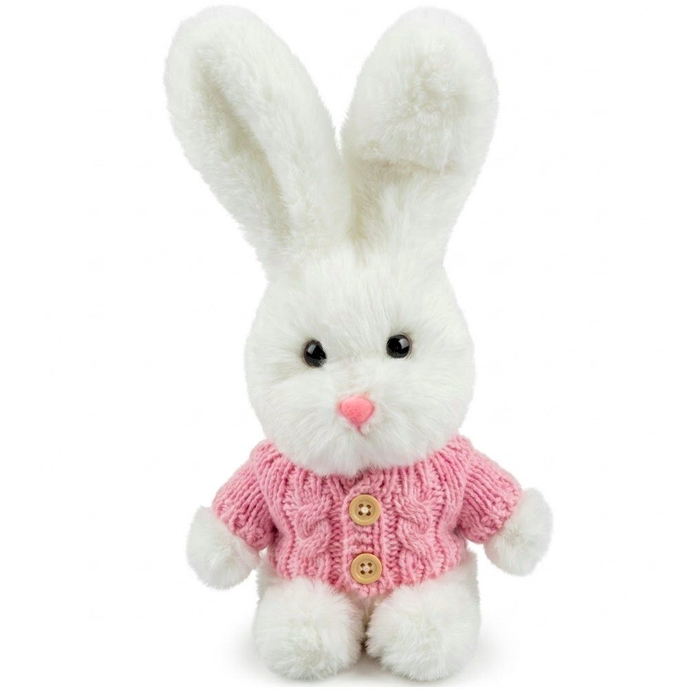 Peluche Conejo  MZ-319 18CM Con Sueter Rosa