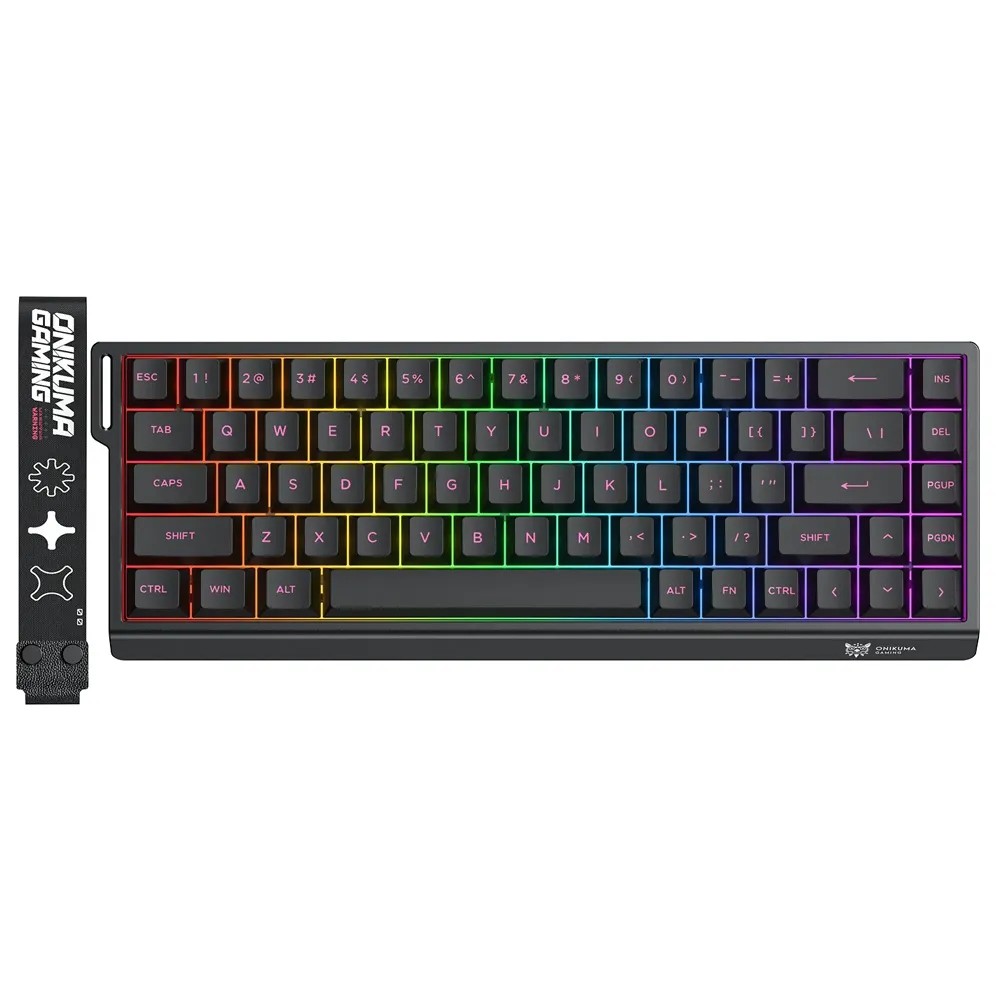 Teclado Onikuma Gaming MT603 Mechanical Wireless RGB - Black/PInk