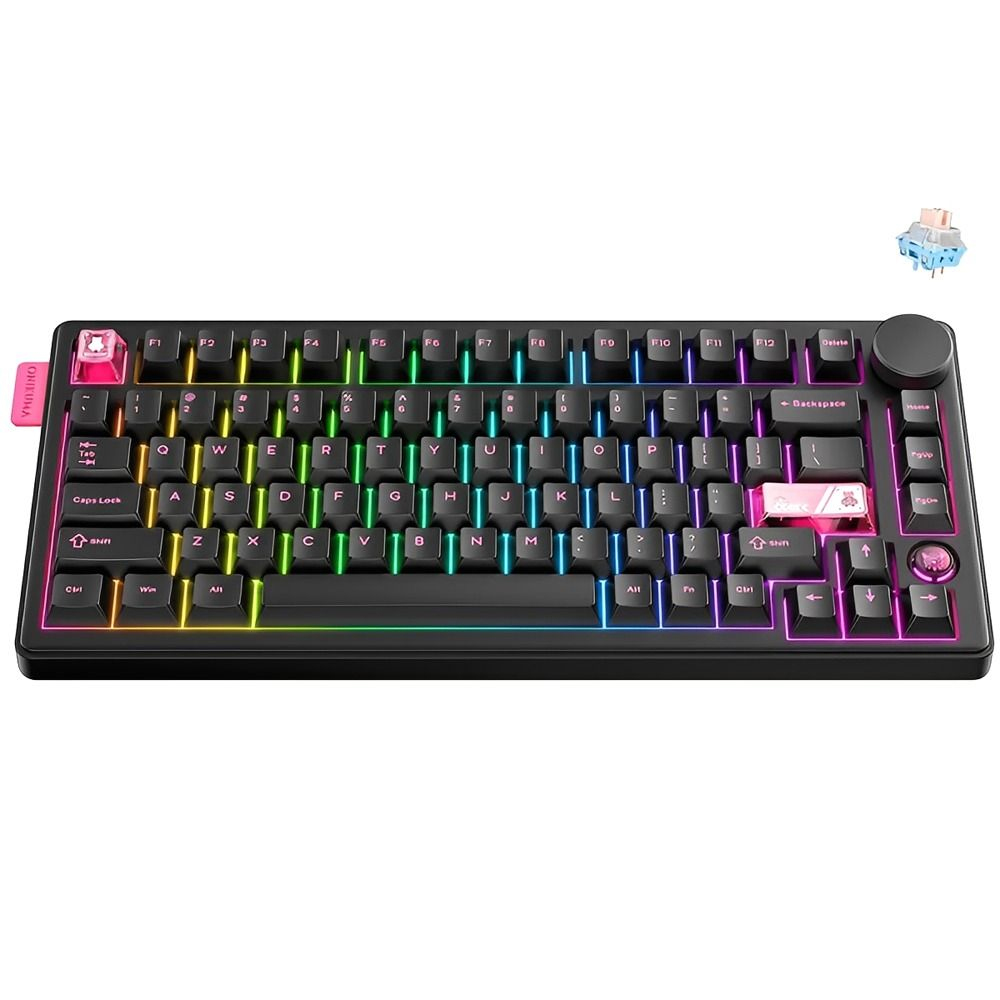 Teclado Onikuma Gaming MT706 Mechanical Wireless/USB RGB - Negro/Rosa