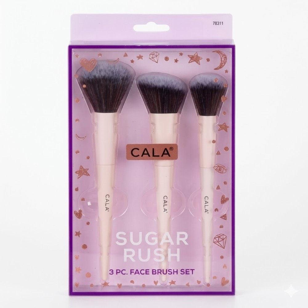Set De Brochas Cala Face Sugar 3PCS