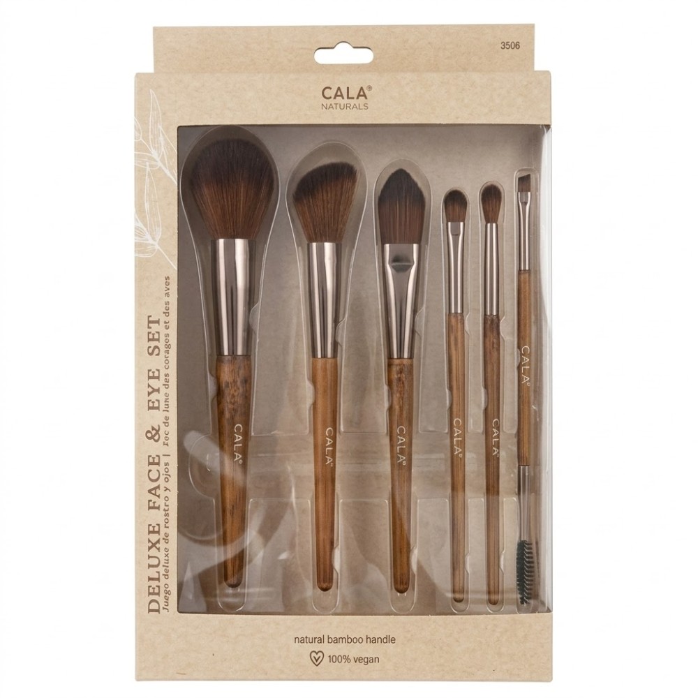 Set De Pinceles Cala Dark Bamboo Deluxe Face & Eye 6PCS