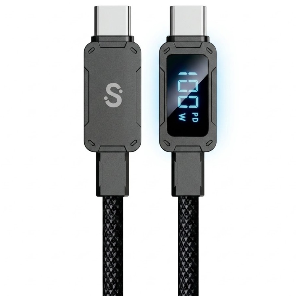 Cale Smartfy FCC02G USB-C a USB-C 1.5m 100W Display Charger - Black