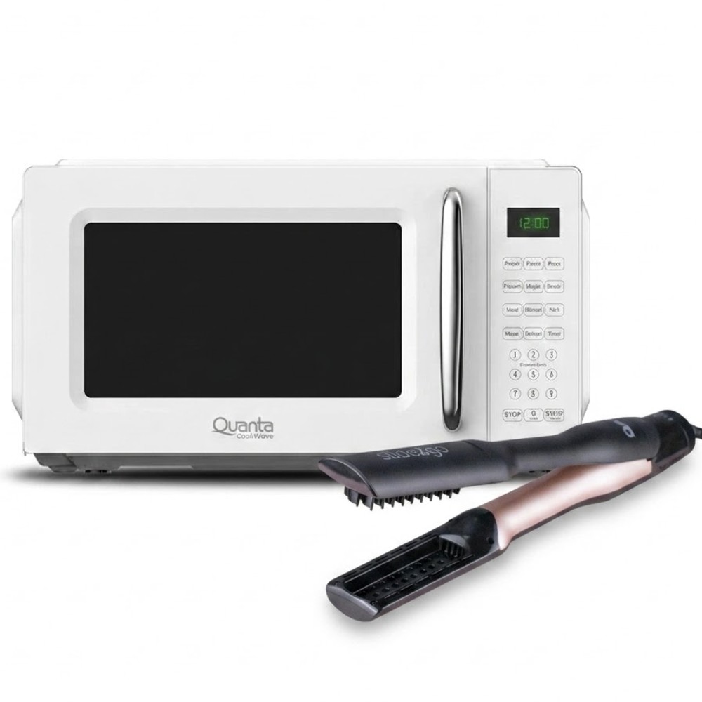 Kit Microondas Quanta QTMD20 + Cepillo Alisador QTALS1600