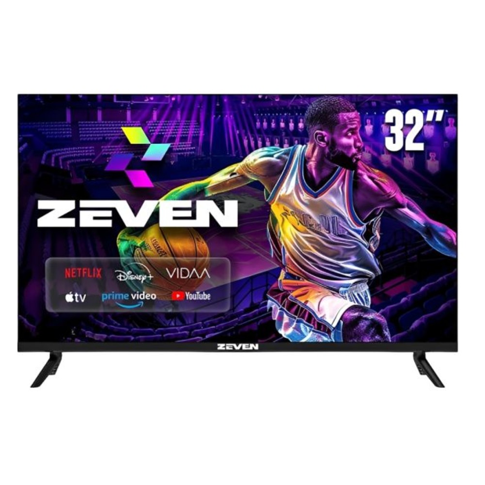 TV Smart Dled 32" Zeven Z32VA Vidaa U9 HD con soporte (Caja Fea)