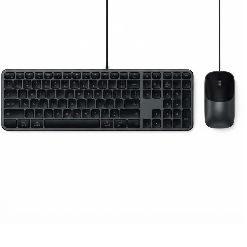 Teclado+mouse Satechi ST-ZULX3CC Slim CLX3 Wired Combo  - Black (ingles)