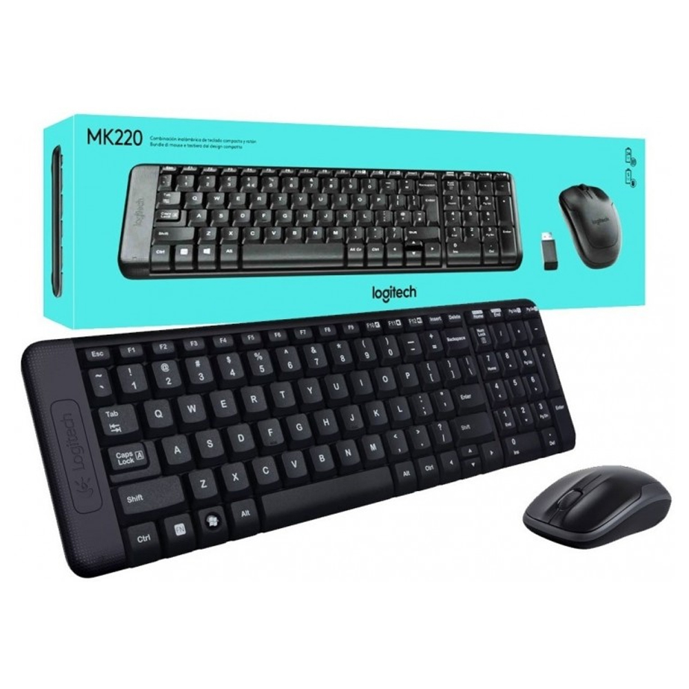 Kit Logitech MK220 Teclado + Mouse inalámbricos Español - Negro