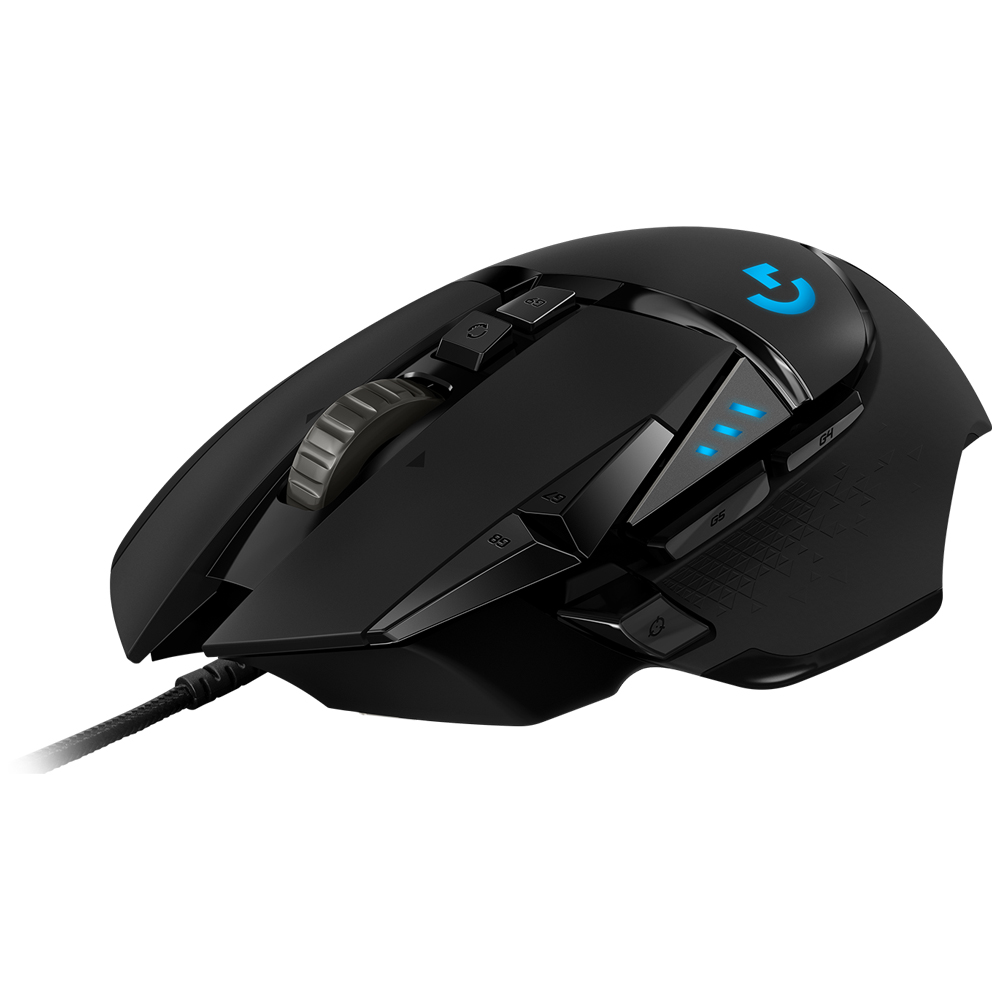 Mouse Gaming Logitech G502 HERO 910-005550 con iluminación RGB/16000DPI Ajustable/11 Botones - Negro