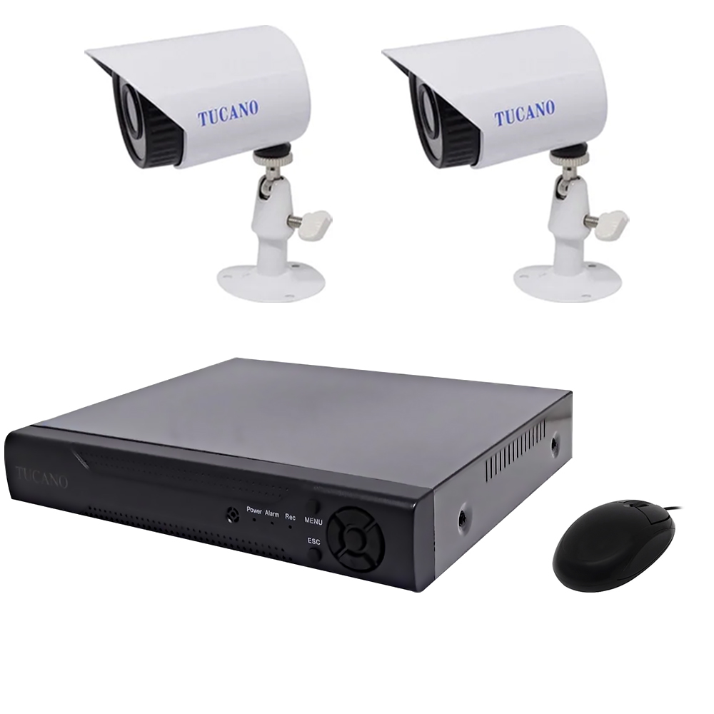 Kit CCTV Tucano K02 1200TVL con 2 Cámaras FHD/DVR