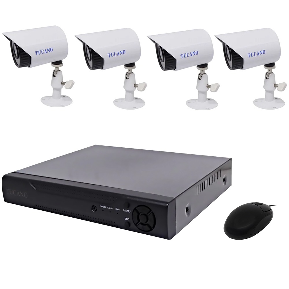 Kit CCTV Tucano K04 1200TVL con 4 Cámaras FHD/DVR