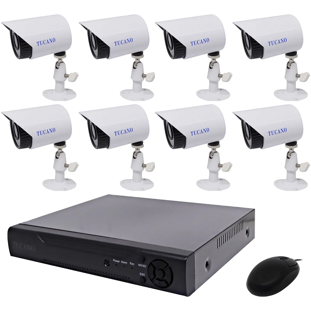 Kit CCTV Tucano K8 1200TVL con 8 Cámaras FHD/DVR de 8 canales