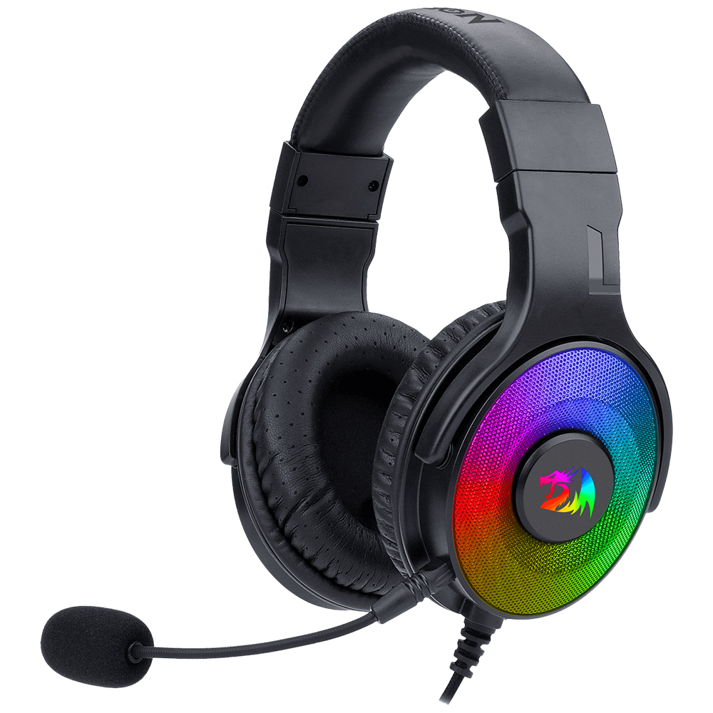 Headset Redragon PANDORA2 H350RGB-1 con Micrófono Desmontable/50 mm - Negro