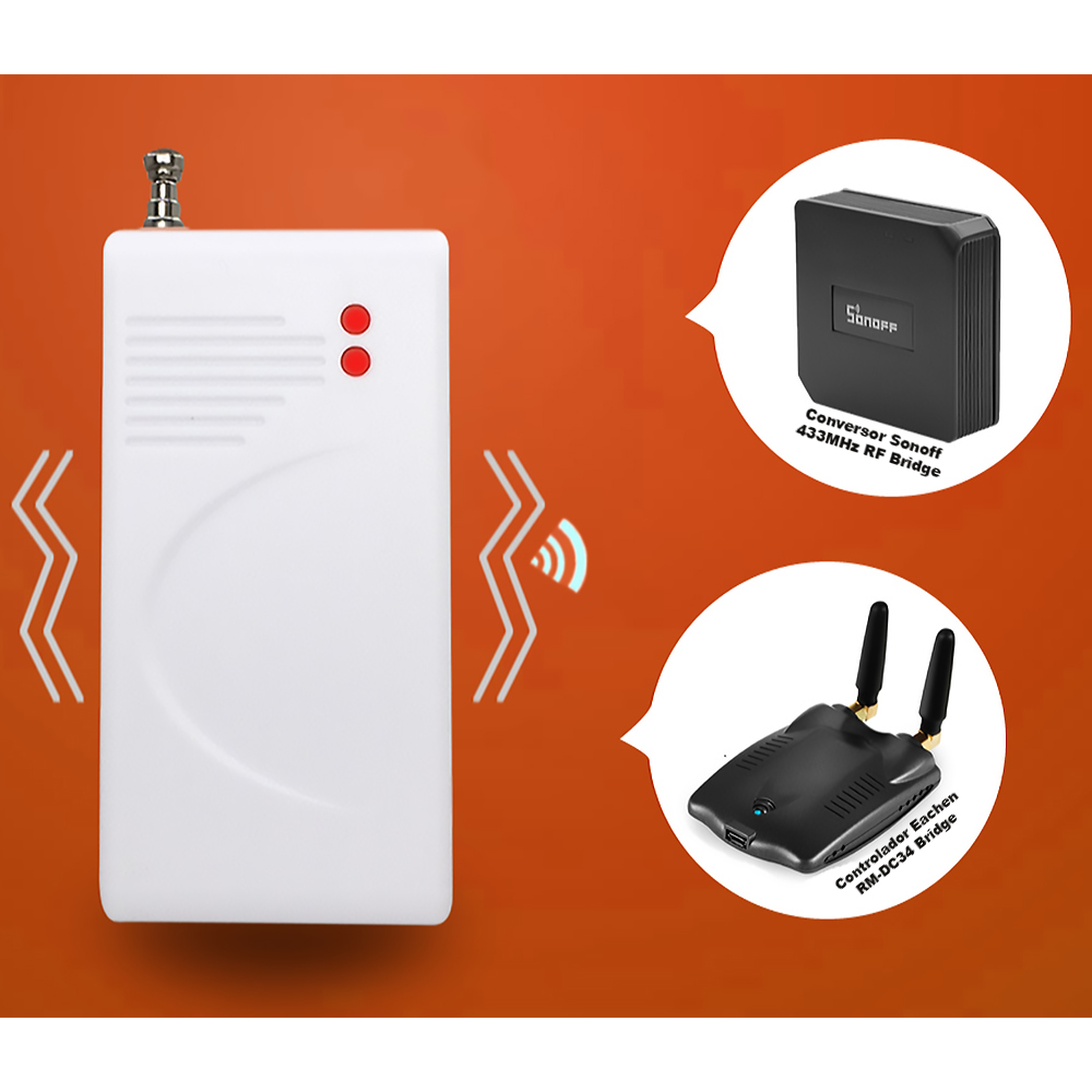 Sensor de Vibración Inalámbrico Eachen RF-VB RF8600014 433MHz/Wi-Fi - Blanco