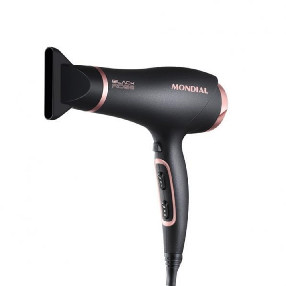 Secador de Cabello Mondial Black Rose SC-37 con 2000W/110V - Negro/Rosa