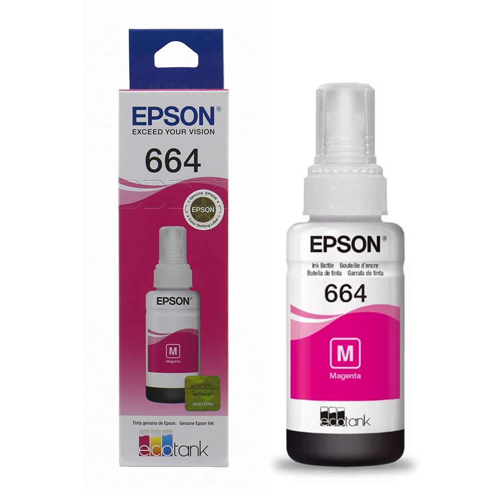 Tinta para Impresoras Epson 664 T664320 con 70mL - Magenta