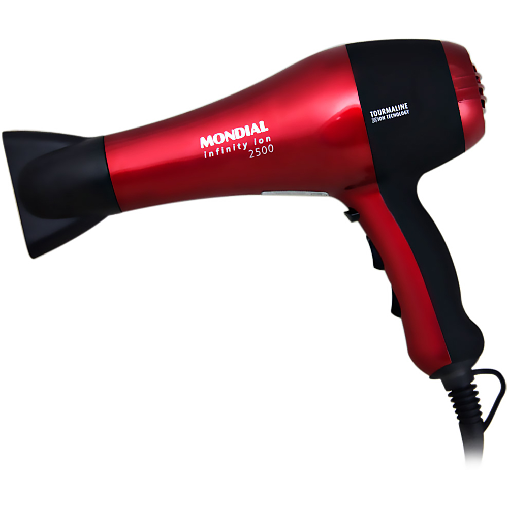 Secador de Cabello Mondial Infinity Ion 2500 SC-12 con 2000W/220V - Rojo/Negro