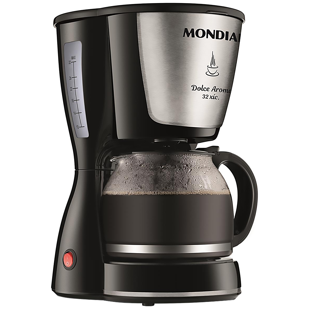 Cafetera Mondial Dolce Arome C-32-32X para hasta 32 Tazas/127V - Negro/Plata