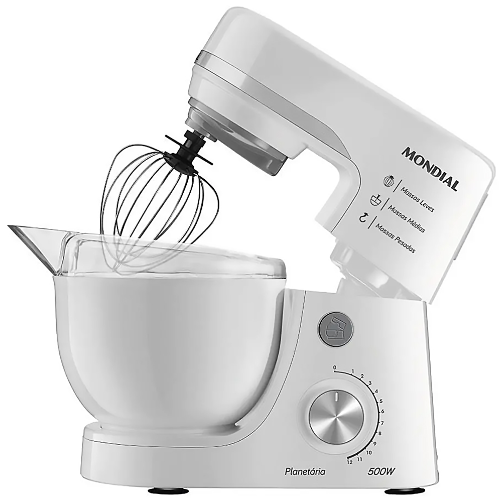 Batidora Mondial Planetaria BP-03-W con 500W/4.5L/220V - Blanco