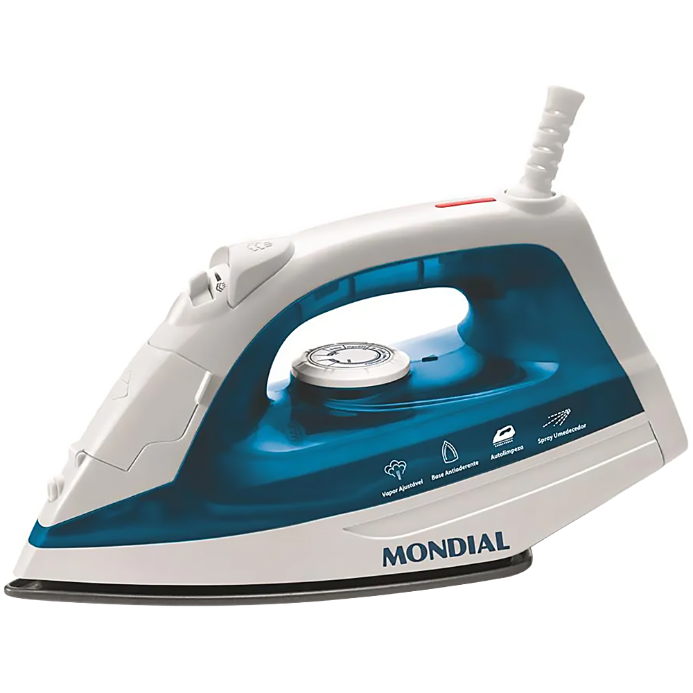 Plancha a Vapor Mondial F-32 con 1200W/220V - Blanco/Azul