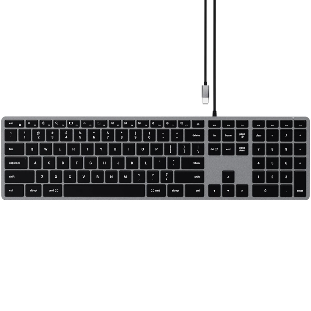 Teclado para Mac Satechi SLIM W3 ST-UCSW3M con iluminación/USB-C (Inglés) - Space Gray