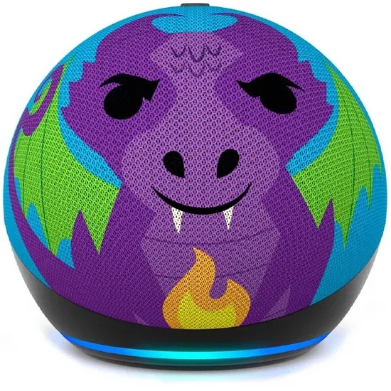 Speaker Amazon Echo Dot Kids Edition 5th Generación con Wi-Fi/Bluetooth/Alexa - Fire Dragon