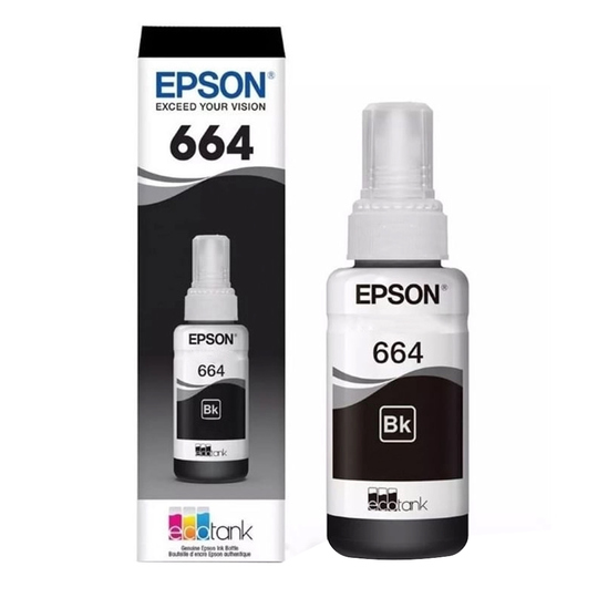 Tinta para Impresoras Epson 664 T664120 con 70mL - Negro