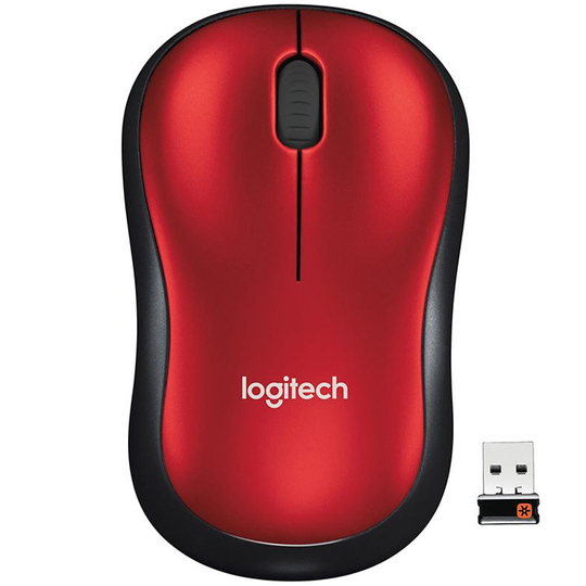 Mouse Inalámbrico Logitech M185 910-003635 1000DPI/3 Botones - Rojo/Negro