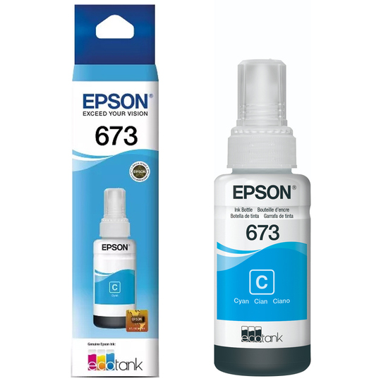Tinta para Impresoras Epson 673 T673220 con 70mL - Cian
