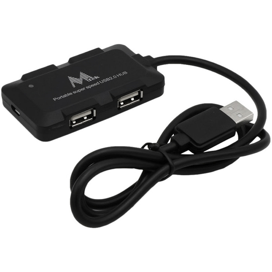 Hub USB Mtek HB-8102 con 4 puertos USB 2.0 - Negro