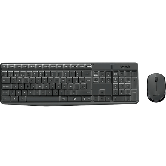 Teclado Logitech + Mouse Wireless MK235 920-007901 Esp Negro