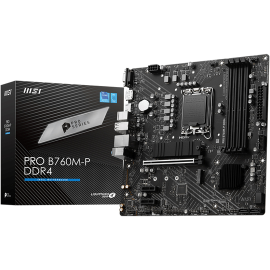 Placa Madre MSI PRO B760M-P DDR4 con Socket LGA 1700/mATX - hasta 4 DDR4