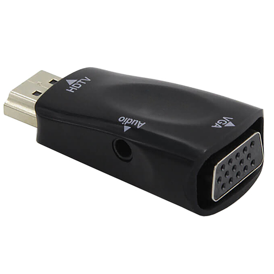 Adaptador HDMI Macho a VGA Hembra con Audio - Negro