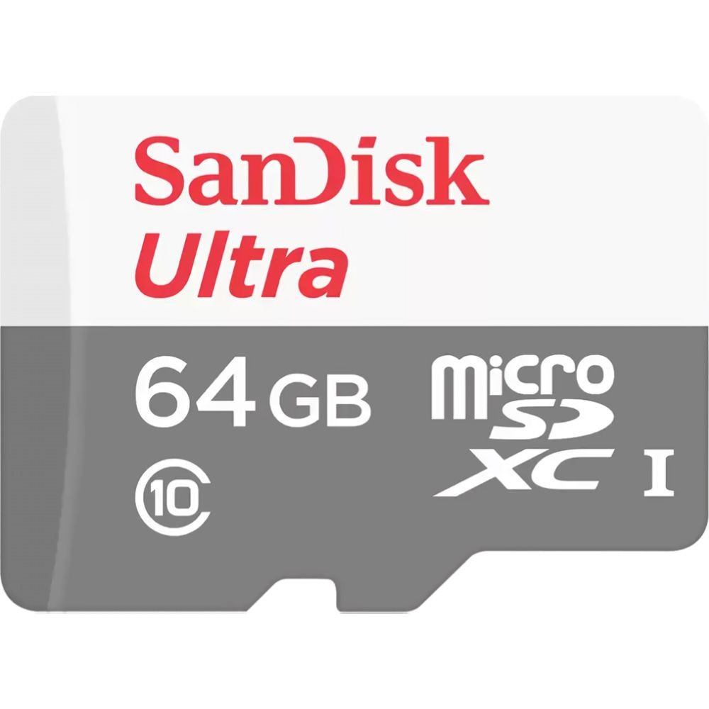 Tarjeta microSD de 64GB SanDisk Ultra SDSQUAR-064G-GN6MA de 100MB/s - Gris/Blanco