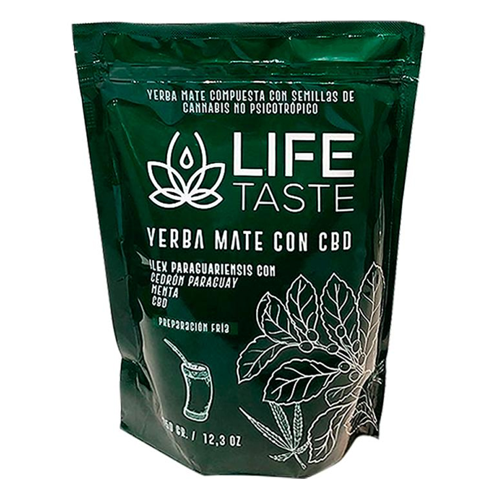 Yerba Mate Life Taste con CBD Para Terere Cedron Menta  350g
