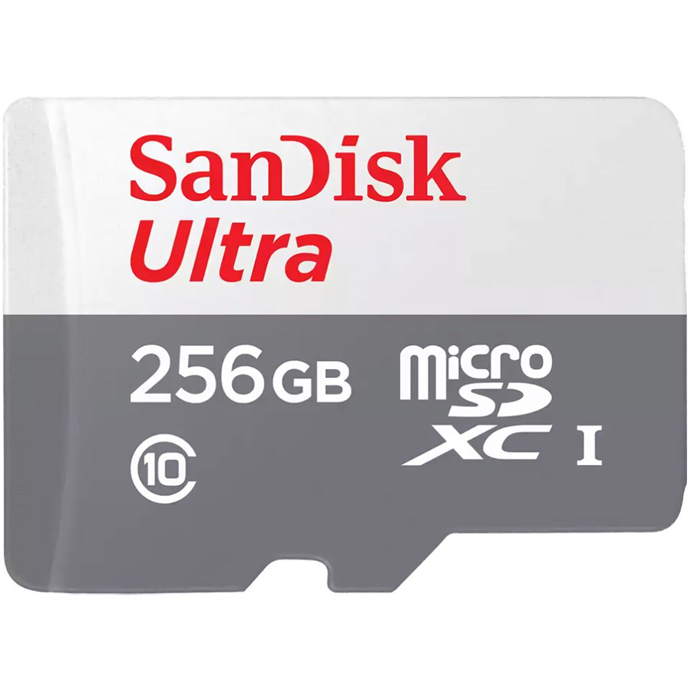 Tarjeta microSD de 256GB SanDisk Ultra SDSQUNR-256G-GN6TA de 100MB/s - Gris/Rojo