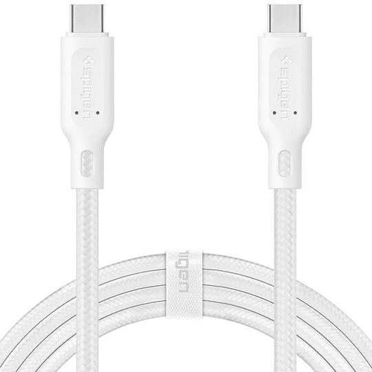 Cable Spigen DuraSync C11C1 000CA25703 USB-C a USB-C 2.0 (1.5 metros) - Blanco