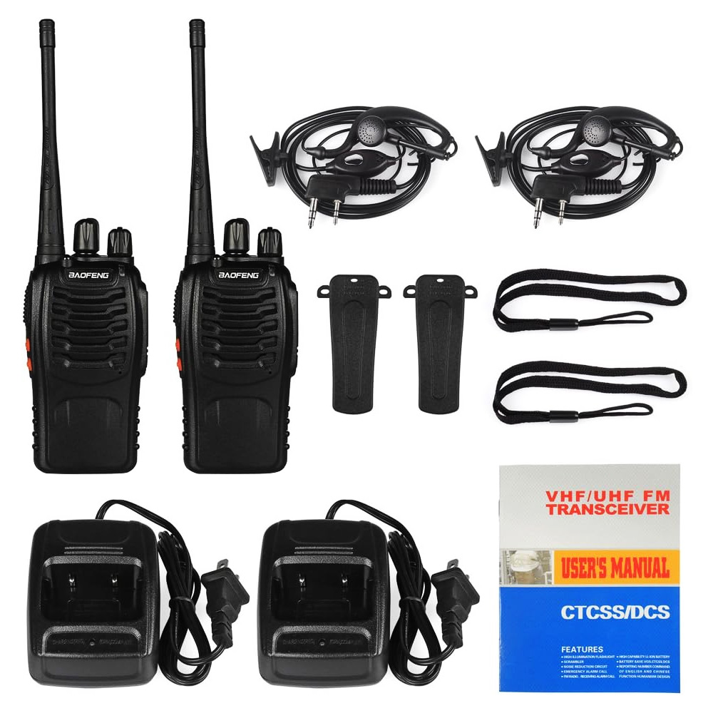 Walkie Talkie Baofeng BF-888S Hasta 3KM/1500mAh con Auricular - Black