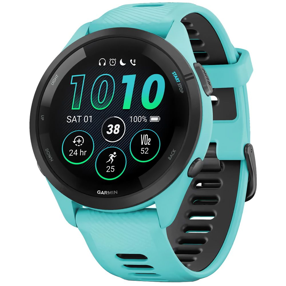 Smartwatch Garmin Forerunner 265 Music 010-02810-02 con Pantalla de 1.3"/Bluetooth/5 ATM/45mm- Aqua