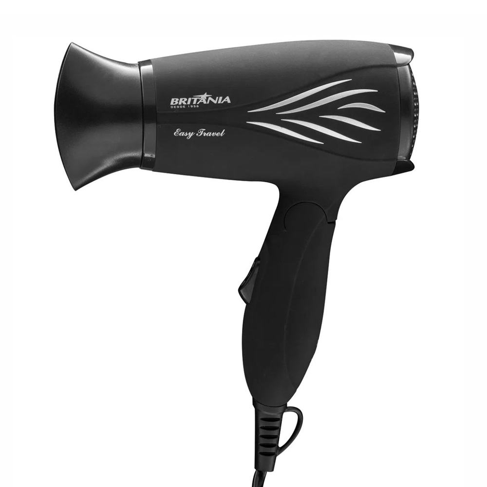 Secador de Cabello Britania Easy Travel con 1000W/Bivolt - Negro