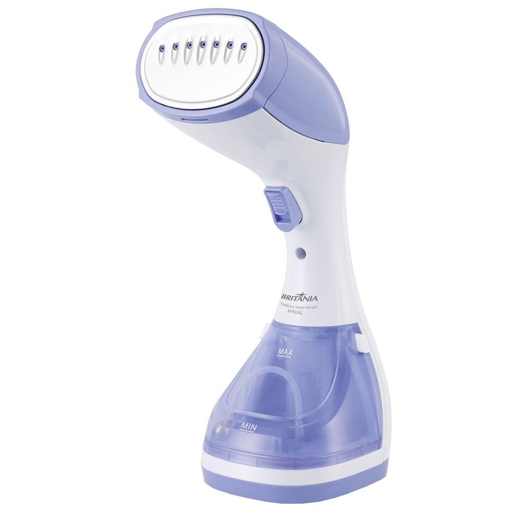Plancha a Vapor Portátil Britania BVT02L con Tanque de 180mL/110W/220V - Blanco/Azul