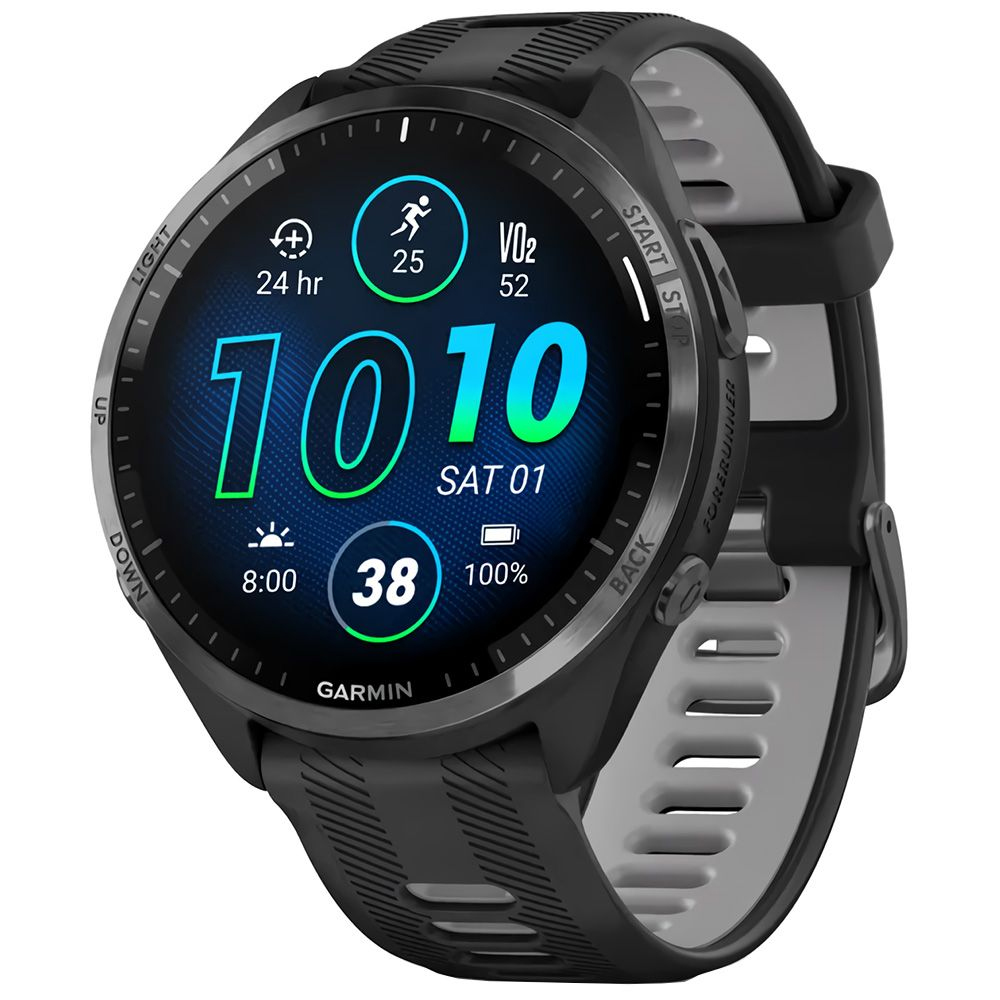 Smartwatch Garmin Forerunner 965 010-02809-00 con Pantalla de 1.4"/Bluetooth/GPS/5 ATM - Black/Powder Gray